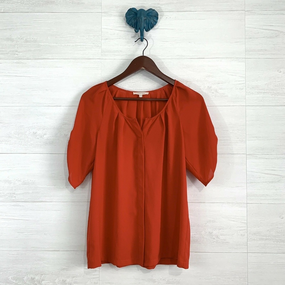 ⚜️ 4/$25 SALE! 41 Hawthorn Red Hidden Btn Blouse - Picture 1 of 8